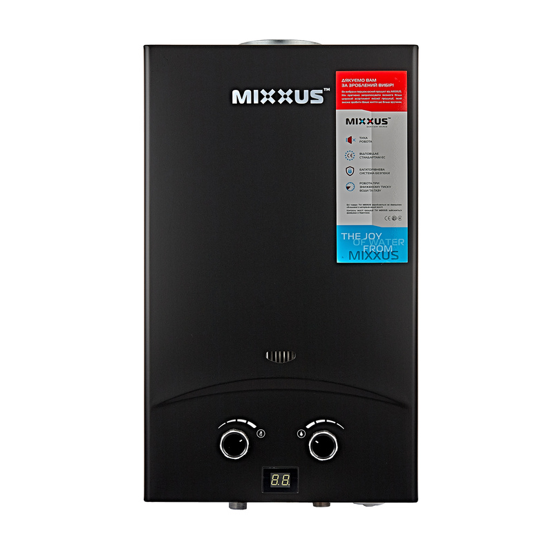 Колонка газова MIXXUS GWH-0210 BASIC BLACK димохідна 10 л/хв (колір чорний) (WH0023) - Колонки газові - Інтернет-магазин Газовик