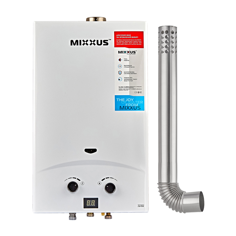 Колонка газовая MIXXUS GWH-0710 BASIC TURBO турбированная 10 л/мин (белый цвет) (WH0028) - Колонки газовые - Интернет-магазин Газовик