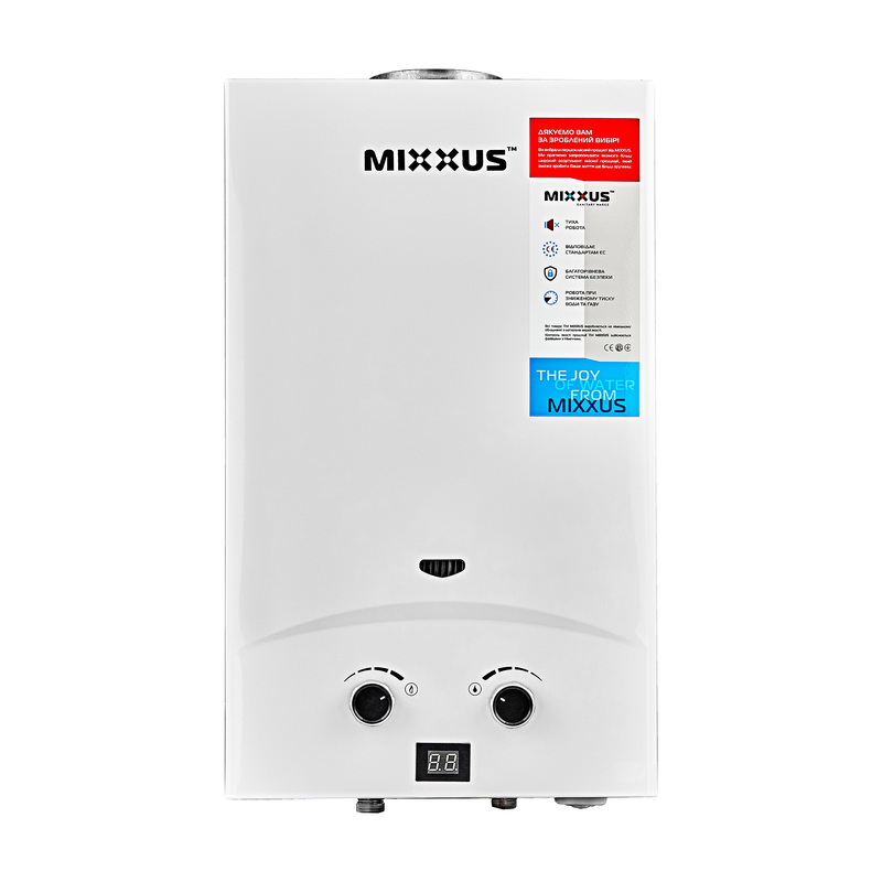 Колонка газовая MIXXUS GWH-0110 BASIC WHITE дымоходная 10 л/хв (белый цвет) (WH0022) - Колонки газовые - Интернет-магазин Газовик