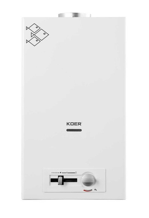 Колонка газовая KOER KWH.G0410 WHITE дымоходна с пьезорозжигом 10 л/мин (белый цвет) (KR5663)  - Колонки газовые - Интернет-магазин Газовик