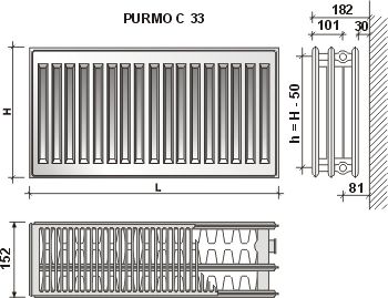 Радіатор PURMO Compact тип 33 500 x 1400 - Радіатори - Інтернет-магазин Газовик